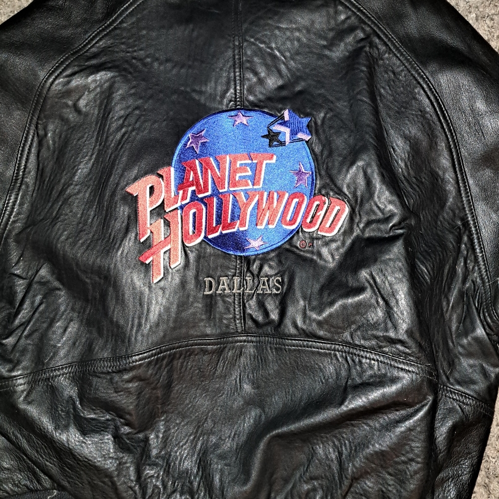 Vintage Planet Hollywood Men’s Leather Jacket 90’s Dallas Cowboys